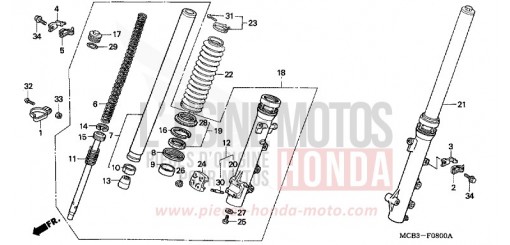 FOURCHETTE AVANT XL650V1 de 2001